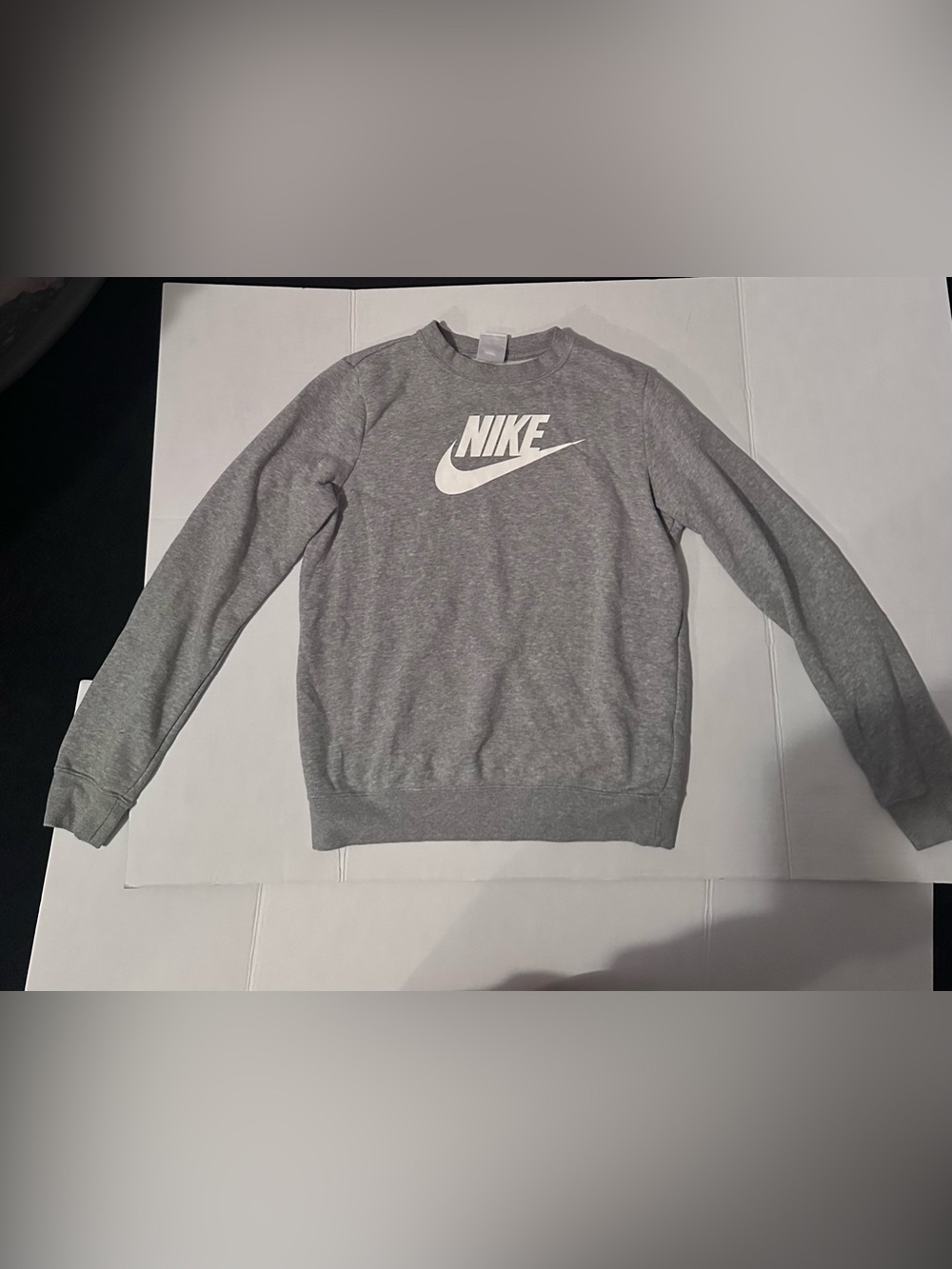 Nike Grey Crewneck Sweatshirt with White Swoosh